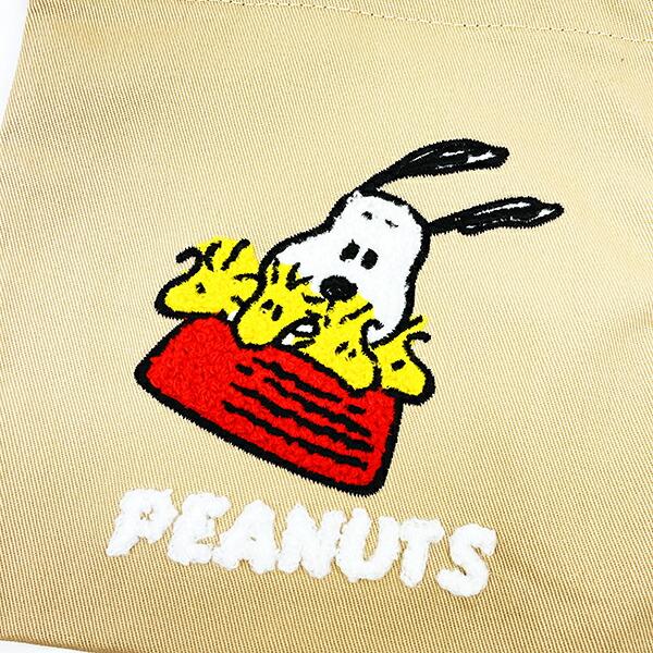 スヌーピー ウッドストック サガラ刺繍巾着 ベージュ SNOOPY 商品画像2：キャラグッズPERFECT WORLD TOKYO