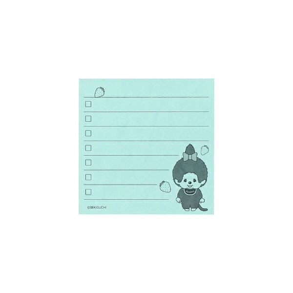 モンチッチ 青チェック 付箋メモ5C 文具 日本製 商品画像5：キャラグッズPERFECT WORLD TOKYO