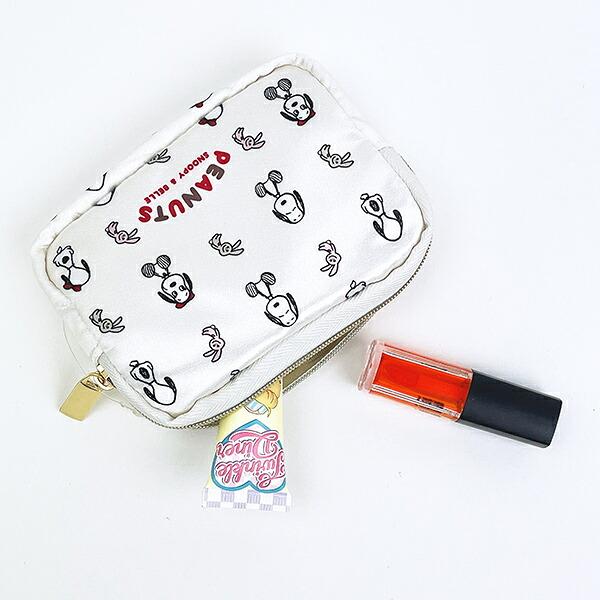 スヌーピー ＆ベル サテンミニポーチ アイボリー SNOOPY 商品画像5：キャラグッズPERFECT WORLD TOKYO