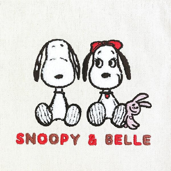 スヌーピー ＆ベル サガラ刺繍巾着 アイボリー SNOOPY 商品画像2：キャラグッズPERFECT WORLD TOKYO