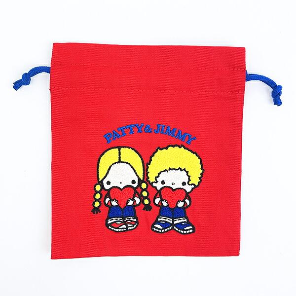 サンリオ パティ＆ジミー サガラ刺繍巾着 レトロ サンリオキャラクターズ5 Sa･･･