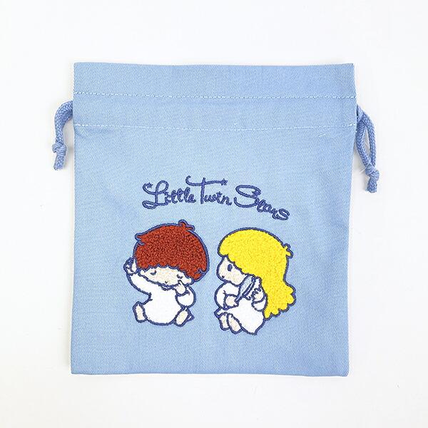 サンリオ キキララ サガラ刺繍巾着 レトロ サンリオキャラクターズ5 Sanrio