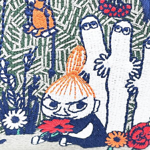 ムーミン リトルミイ 畳刺繍スリムペンポーチ がま口 NLC 森 ペンケース MOOMIN 商品画像2：キャラグッズPERFECT WORLD TOKYO