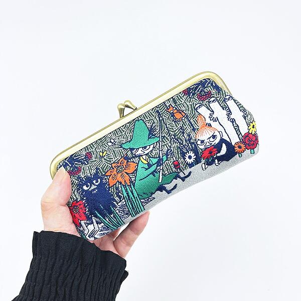 ムーミン リトルミイ 畳刺繍スリムペンポーチ がま口 NLC 森 ペンケース MOOMIN 商品画像5：キャラグッズPERFECT WORLD TOKYO