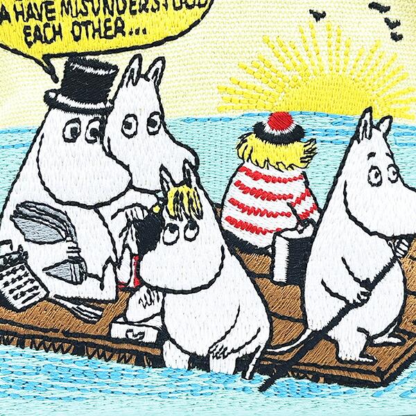 ムーミン 畳刺繍ミニポーチ がま口 NLC 海 MOOMIN 商品画像2：キャラグッズPERFECT WORLD TOKYO