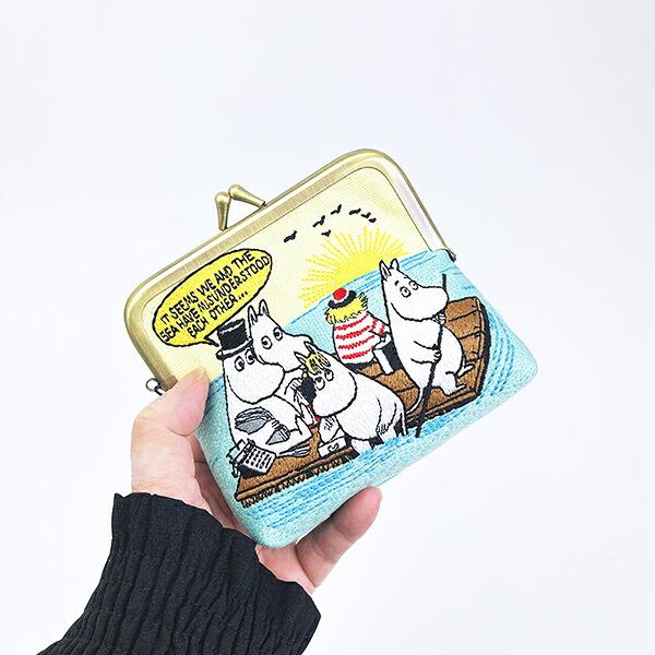 ムーミン 畳刺繍ミニポーチ がま口 NLC 海 MOOMIN 商品画像5：キャラグッズPERFECT WORLD TOKYO
