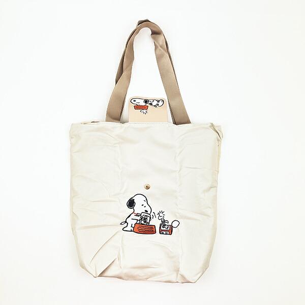スヌーピー ウッドストック 2ルームコンパクトエコバッグ マイバッグ SNOOPY 商品画像3：キャラグッズPERFECT WORLD TOKYO