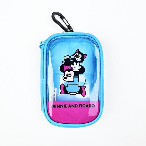 ディズニー キャリーポーチ ミニーマウス 小物入れ ブルー Disney