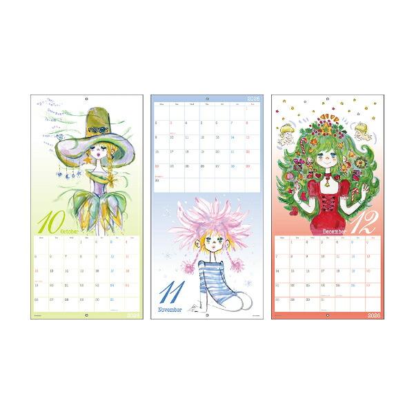 水森亜土 2026年 ウオールカレンダー(L) 日本製 商品画像5：キャラグッズPERFECT WORLD TOKYO