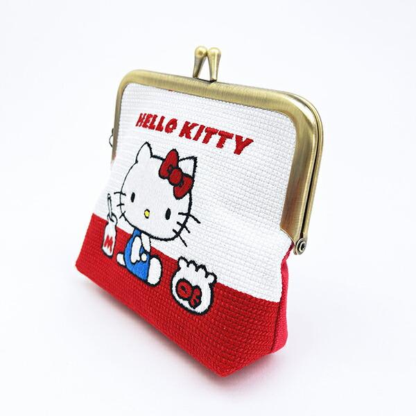 サンリオ ハローキティ がま口 畳刺繍ミニポーチ Sanrio 商品画像3：キャラグッズPERFECT WORLD TOKYO
