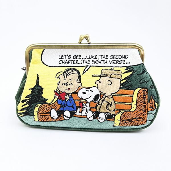 スヌーピー 畳刺繍ペンポーチ がま口 ピクニック SNOOPY