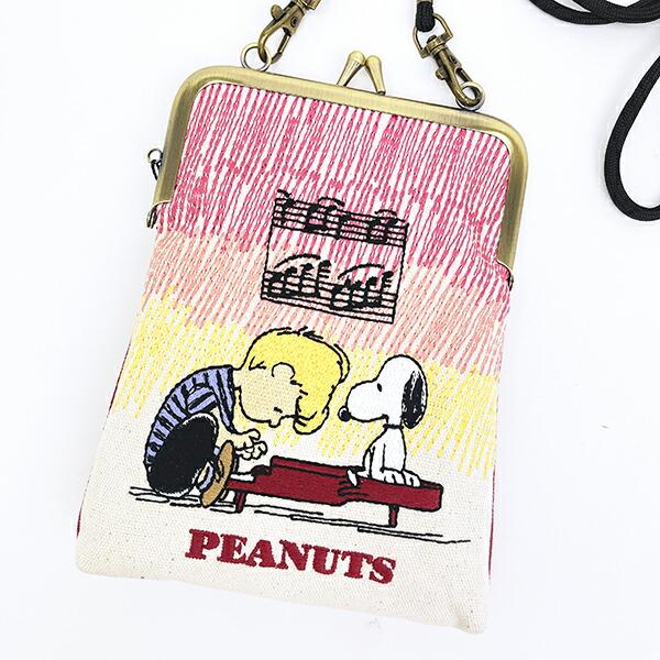 スヌーピー 畳刺繍ペンポーチ がま口 ピアノ SNOOPY 商品画像2：キャラグッズPERFECT WORLD TOKYO