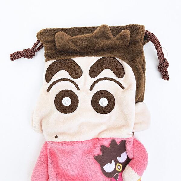 サンリオ バッドばつ丸 × クレヨンしんちゃん ぬいぐるみ巾着 sanrio 商品画像2：キャラグッズPERFECT WORLD TOKYO
