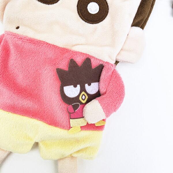 サンリオ バッドばつ丸 × クレヨンしんちゃん ぬいぐるみ巾着 sanrio 商品画像3：キャラグッズPERFECT WORLD TOKYO