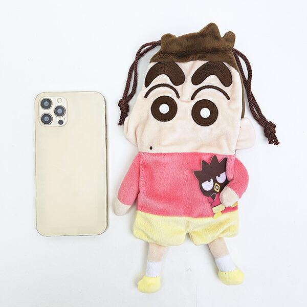サンリオ バッドばつ丸 × クレヨンしんちゃん ぬいぐるみ巾着 sanrio 商品画像5：キャラグッズPERFECT WORLD TOKYO