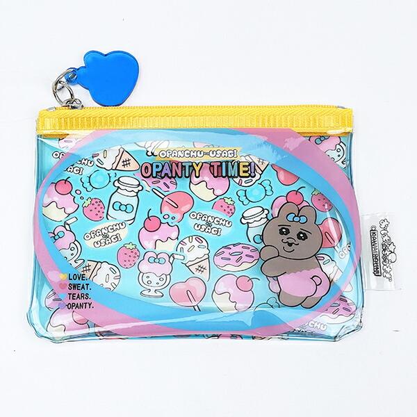 おぱんちゅうさぎ ミニポーチ (ブルー)