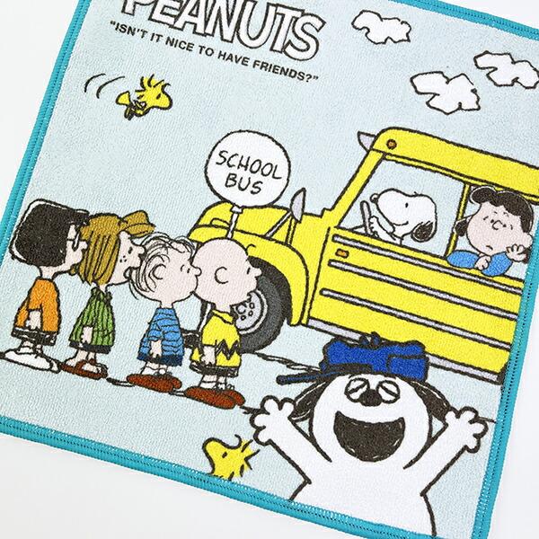 スヌーピー 吸水速乾ミニタオル スクールバス ブルー 西川 日本製 SNOOPY 商品画像2：キャラグッズPERFECT WORLD TOKYO