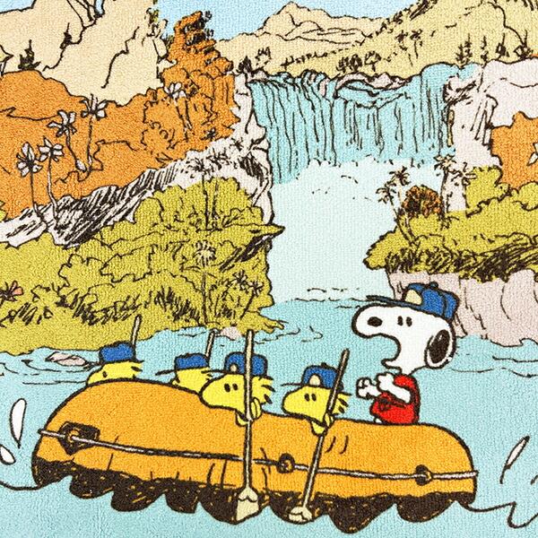 スヌーピー ラフティング ミニタオル ブルー 西川 日本製 SNOOPY 商品画像2：キャラグッズPERFECT WORLD TOKYO