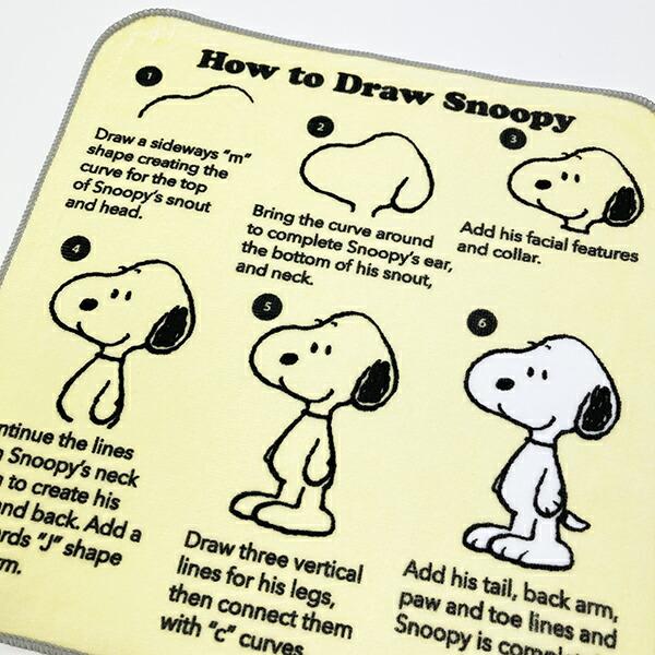 スヌーピー ドローイング柄 ミニタオル イエロー 西川 SNOOPY 商品画像2：キャラグッズPERFECT WORLD TOKYO
