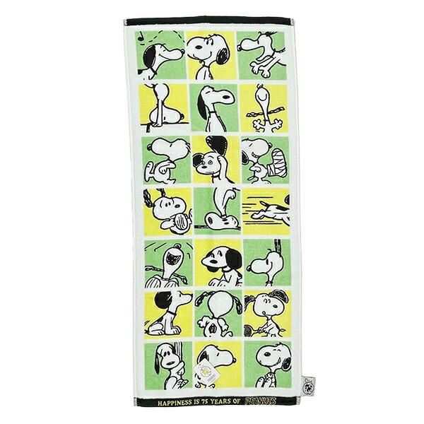スヌーピー プリント フェイスタオル PEANUTS 75th 日本製 SNOOPY