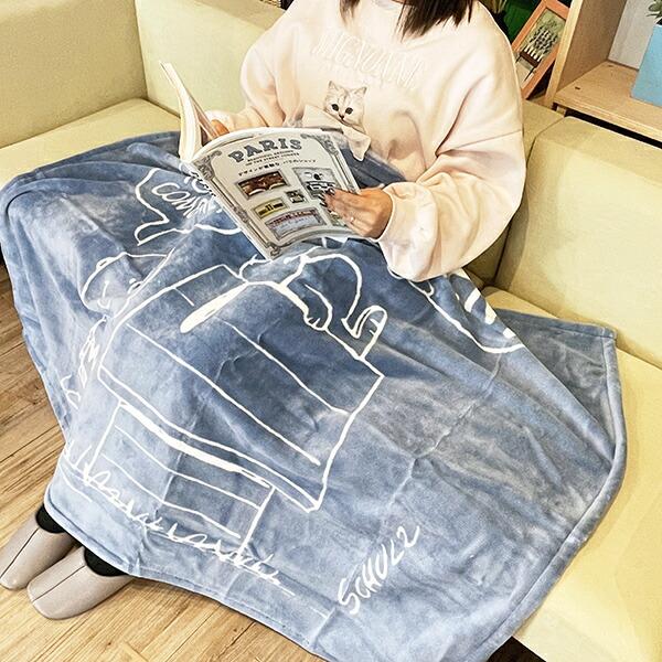 スヌーピー ハーフケット(ネイビー) 寝具 日本製 西川 SNOOPY 商品画像3：キャラグッズPERFECT WORLD TOKYO