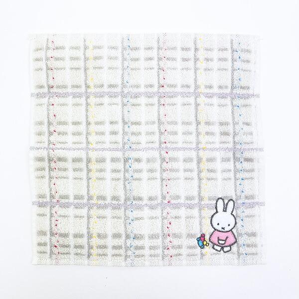 ミッフィー miffy ミニタオル きゃらめる柄 アイボリー ハンカチ 西川