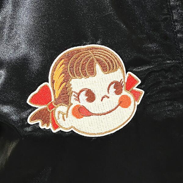 ペコちゃん 刺繍スカジャン(L) ブラック×シルバー ブルゾン アパレル 商品画像3：キャラグッズPERFECT WORLD TOKYO