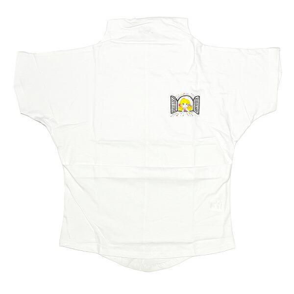 水森亜土 ワンポイント柄 ハイネック半袖Tシャツ(L) ホワイト アパレル