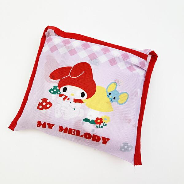 サンリオ マイメロディ ポケット付きエコバッグ かばん お買い物 ピンク 商品画像4：キャラグッズPERFECT WORLD TOKYO