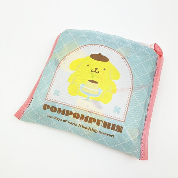 サンリオ ポムポムプリン ポケット付きエコバッグ かばん お買い物 グリーン 商品画像4：キャラグッズPERFECT WORLD TOKYO