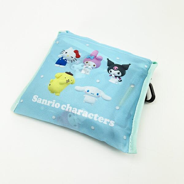 サンリオ サンリオキャラクターズ ポケット付きエコバッグ かばん お買い物  ミント 商品画像4：キャラグッズPERFECT WORLD TOKYO