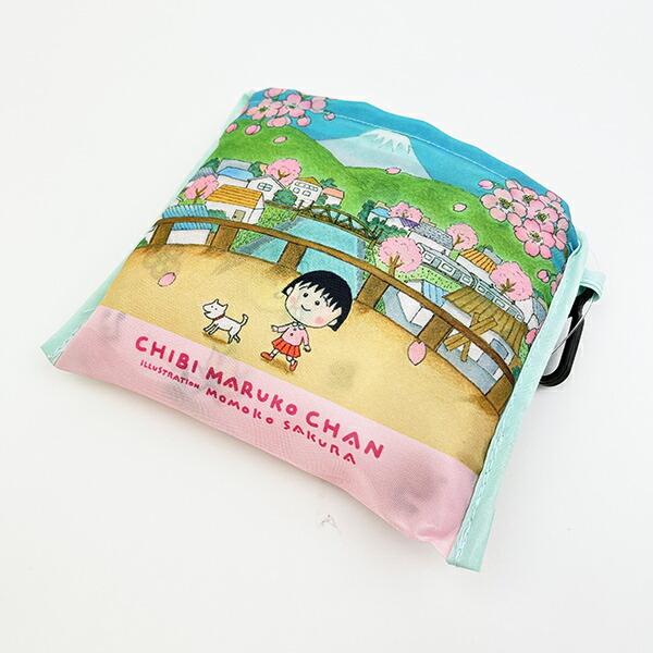 ちびまる子ちゃん ポケット付きエコバッグ かばん お買い物   ピンク 商品画像4：キャラグッズPERFECT WORLD TOKYO
