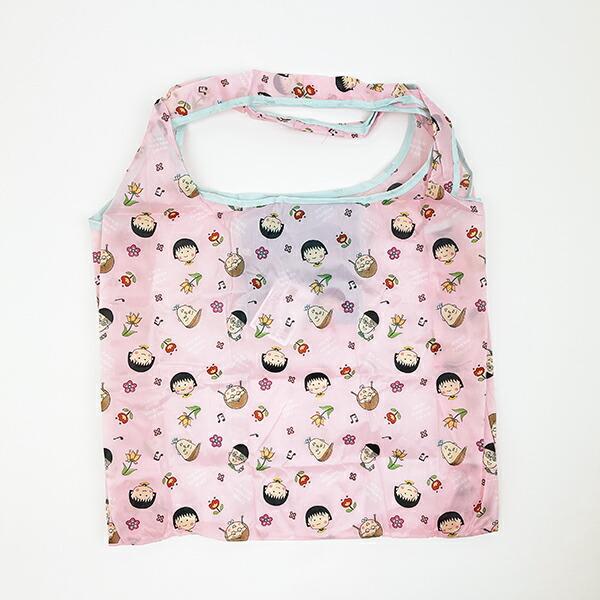 ちびまる子ちゃん ポケット付きエコバッグ かばん お買い物   ピンク