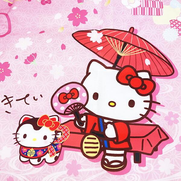 サンリオ ハローキティ 折りたたみエコバッグ 和雑貨シリーズ ピンク Sanrio 商品画像2：キャラグッズPERFECT WORLD TOKYO