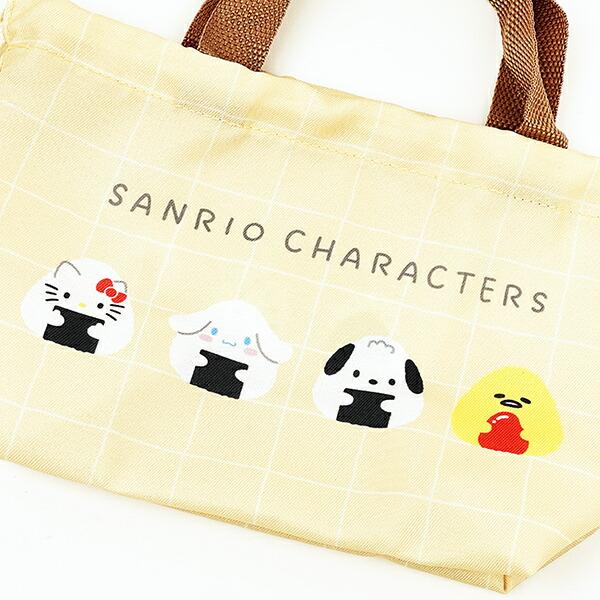 サンリオ サンリオキャラクターズ マチ付き巾着 おにぎり 巾着袋 ベージュ 商品画像2：キャラグッズPERFECT WORLD TOKYO