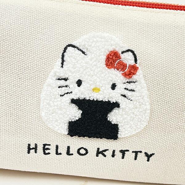 サンリオ ハローキティ 帆布サガラ刺繍スクエアポーチ おにぎりシリーズ  Sanrio 商品画像2：キャラグッズPERFECT WORLD TOKYO