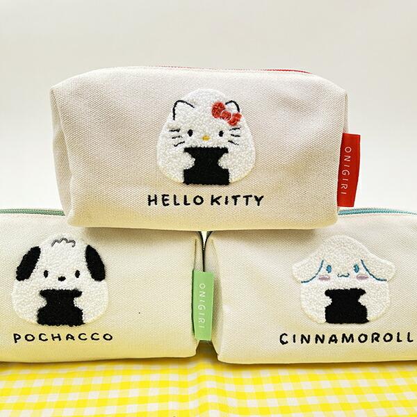 サンリオ ポチャッコ 帆布サガラ刺繍スクエアポーチ おにぎりシリーズ  Sanrio 商品画像6：キャラグッズPERFECT WORLD TOKYO