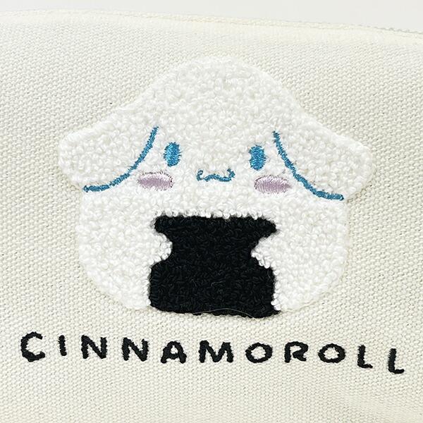 サンリオ シナモロール 帆布サガラ刺繍スクエアポーチ おにぎりシリーズ シナモン  Sanrio 商品画像2：キャラグッズPERFECT WORLD TOKYO