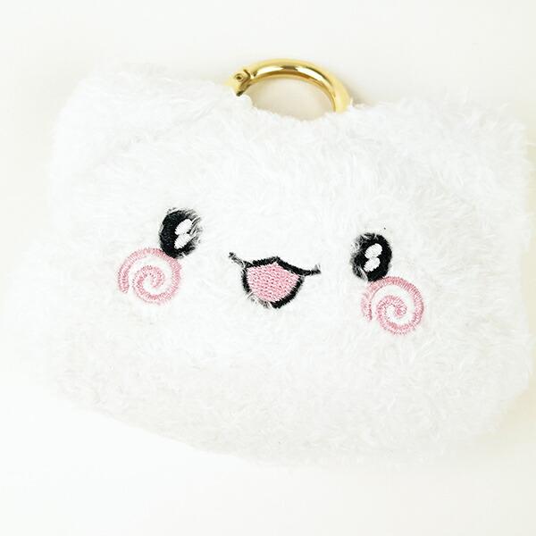 サンリオ はなまるおばけ 口開け カナビラ付きミニフェイスポーチ ふんわり光るシリーズ Sanrio 商品画像2：キャラグッズPERFECT WORLD TOKYO