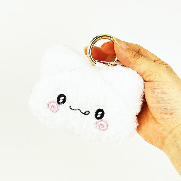 サンリオ はなまるおばけ 舌ぺろ カナビラ付きミニフェイスポーチ ふんわり光るシリーズ Sanrio 商品画像3：キャラグッズPERFECT WORLD TOKYO