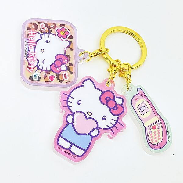 サンリオ ハローキティ 3連アクリルキーホルダー 胸キュンメモリーズ Sanrio 商品画像2：キャラグッズPERFECT WORLD TOKYO