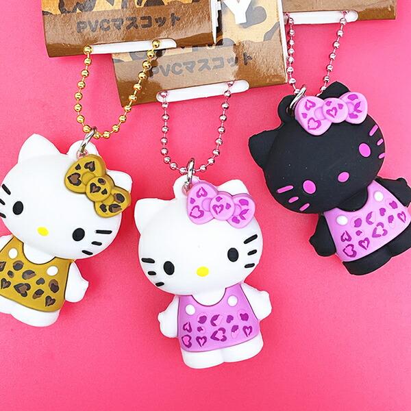 サンリオ ハローキティ ヒョウ柄シリーズ PVCマスコット ブラック 平成レトロ 商品画像4：キャラグッズPERFECT WORLD TOKYO