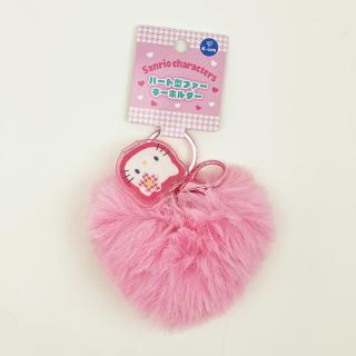 サンリオ ハローキティ ハート型ファーキーホルダー (ピンク) Sanrio