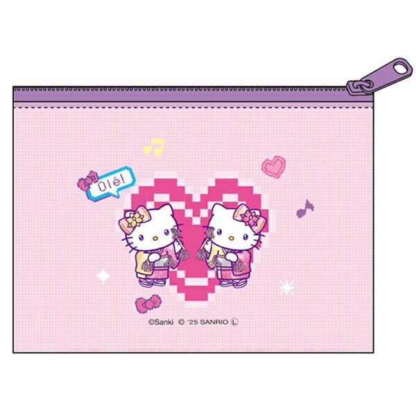 サンリオ マツケンサンバ×ハローキティ クリアフラットポーチ Ｓ ハート 松平健 Sanrio 商品画像2：キャラグッズPERFECT WORLD TOKYO