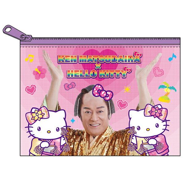 サンリオ マツケンサンバ×ハローキティ クリアフラットポーチ Ｓ ハート 松･･･