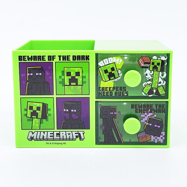 マインクラフト クリーパー＆エンダーマン ペンスタンド付きプラチェスト 収納 小物入れ インテリア Minecraft 商品画像2：キャラグッズPERFECT WORLD TOKYO