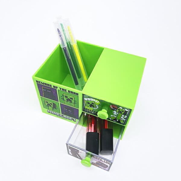 マインクラフト クリーパー＆エンダーマン ペンスタンド付きプラチェスト 収納 小物入れ インテリア Minecraft 商品画像5：キャラグッズPERFECT WORLD TOKYO