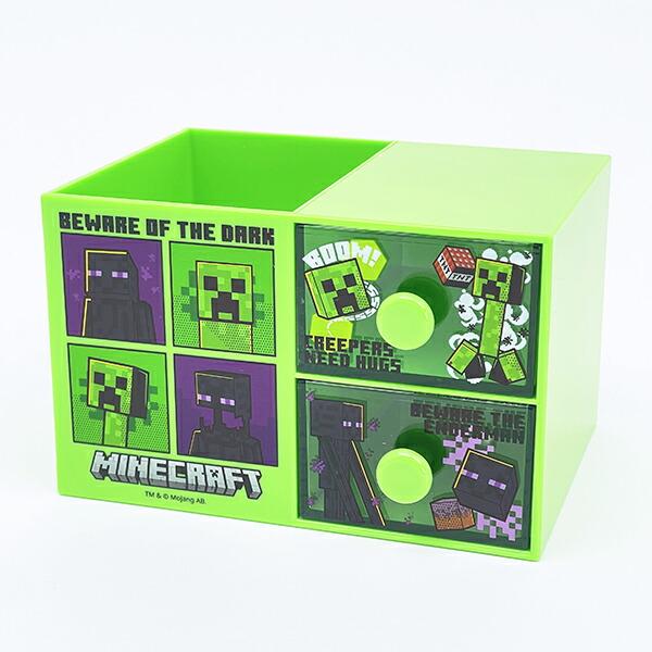 マインクラフト クリーパー＆エンダーマン ペンスタンド付きプラチェスト 収･･･