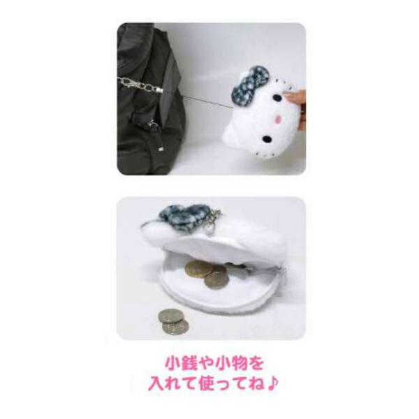 サンリオ ハローキティ 千鳥格子シリーズ フェイスパスケース ブラック 平成レトロ Sanrio 商品画像2：キャラグッズPERFECT WORLD TOKYO
