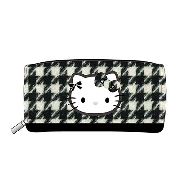 サンリオ ハローキティ 千鳥格子シリーズ スクエアポーチ ブラック 平成レト･･･